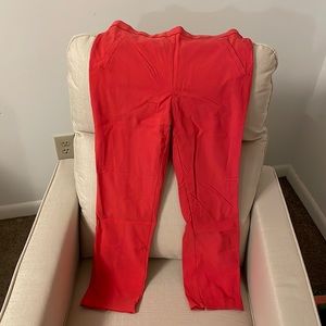 Size S Bright Coral Stretchy Dress Pants, Ankle length